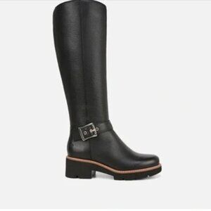 Naturalizer Black Leather Knee High Boots - Wide Calf